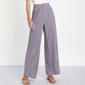 Lulus purple belted wide leg trousers